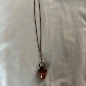 Copper acorn necklace